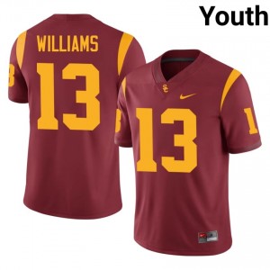 #13 Caleb Williams Trojans Cardinal Jersey | Alumni Embroidery Youth Player Football Gear 46428853
