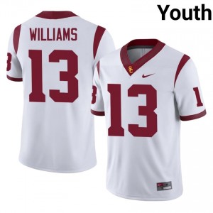 White Caleb Williams #13 USC Trojans Jersey | Youth High School Football Fresh Stitched 81482452