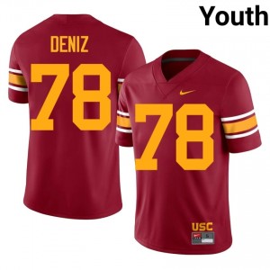 Cardinal Chase Deniz #78 USC Trojans Alternate Jersey | Youth High School Football Limited Swen 14729584