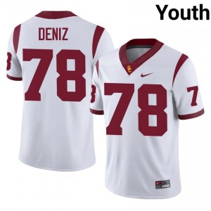 #78 Chase Deniz Trojans White Jersey | Authentic Stitched Youth Player Football Gear 41023167