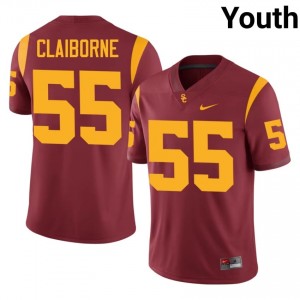 Chris Claiborne #55 USC Trojans Jersey | Exclusive Cardinal College Football Youth Embroidery 48567528