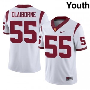 USC Chris Claiborne #55 White Jersey | Pro Cut Stitched NCAA Football Youth Apparel 48391155