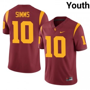 USC Corey Simms #10 Cardinal Jersey | Pro Cut Embroidery NCAA Football Youth Apparel 20115842
