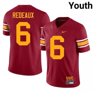 Officially Licensed Deshonne Redeaux #6 Trojans Cardinal Alternate Jersey | Youth University Football Stitch Fan Gear 19181727