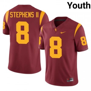 Top-Tier Desman Stephens II #8 Trojans Cardinal Jersey | Youth University Football Embroidery Fan Gear 65233672