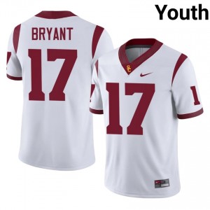 Officially Licensed Deven Bryant #17 Trojans White Jersey | Youth University Football Stitched Fan Gear 21087799