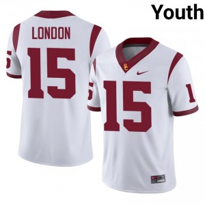 Drake London #15 USC Trojans Jersey | Iconic White College Football Youth Stitched 88171230