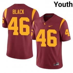 #46 Dylan Black Trojans Cardinal Jersey | Authentic Embroidery Youth Player Football Gear 80019388