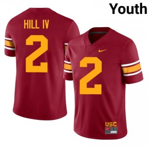 #2 Elbert Hill IV Trojans Cardinal Alternate Jersey | Classic Swen Youth Player Football Gear 18829806