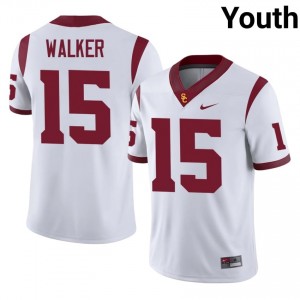 USC Jadyn Walker #15 White Jersey | Genuine Stitched NCAA Football Youth Apparel 58082637