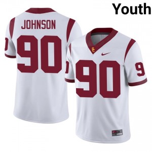 #90 Jake Johnson Trojans White Jersey | Classic Stitched Youth Player Football Gear 23649418