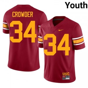 Top-Tier Jayden Crowder #34 Trojans Cardinal Alternate Jersey | Youth University Football Swen Fan Gear 39664640
