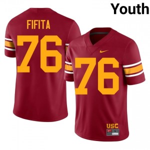 Officially Licensed John Fifita #76 Trojans Cardinal Alternate Jersey | Youth University Football Stitch Fan Gear 18705188