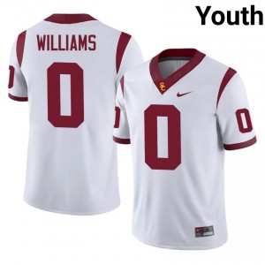 #0 Jontez Williams Trojans White Jersey | Elite Stitched Youth Player Football Gear 81116370