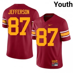 Top-Tier Josiah Jefferson #87 Trojans Cardinal Alternate Jersey | Youth University Football Swen Fan Gear 47455004