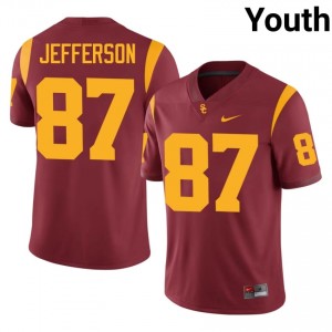 #87 Josiah Jefferson Trojans Cardinal Jersey | Elite Embroidery Youth Player Football Gear 49168503