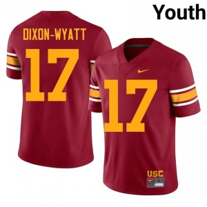 Elite Thread Kayden Dixon-Wyatt #17 Trojans Cardinal Alternate Jersey | Youth University Football Stitch Fan Gear 16486755