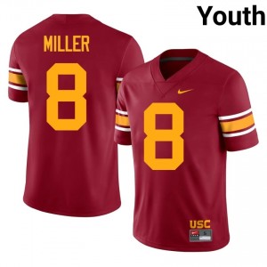#8 King Miller Trojans Cardinal Alternate Jersey | Alumni Stitch Youth Player Football Gear 11279956
