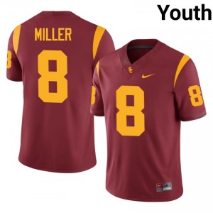 King Miller #8 USC Trojans Jersey | Iconic Cardinal College Football Youth Embroidery 32607442