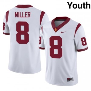 USC King Miller #8 White Jersey | Essential Stitched NCAA Football Youth Apparel 76327394