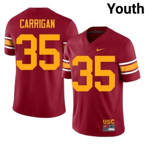 Cardinal Lachlan Carrigan #35 USC Trojans Alternate Jersey | Youth High School Football Moisture Wicking Stitch 42061848