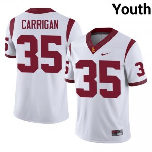 #35 Lachlan Carrigan Trojans White Jersey | Classic Stitched Youth Player Football Gear 43562232