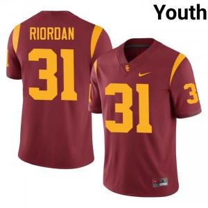 Cardinal Madden Riordan #31 USC Trojans Jersey | Youth High School Football Moisture Wicking Embroidery 91230300