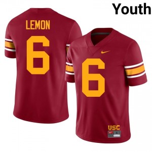 USC Makai Lemon #6 Cardinal Alternate Jersey | Genuine Stitch NCAA Football Youth Apparel 93294354