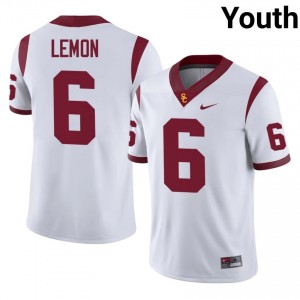 Makai Lemon #6 USC Trojans Jersey | Pro-Grade White College Football Youth Stitched 68473639
