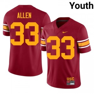 Cardinal Marcus Allen #33 USC Trojans Alternate Jersey | Youth High School Football Moisture Wicking Stitch 89878551
