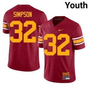O.J. Simpson #32 USC Trojans Alternate Jersey | Iconic Cardinal College Football Youth Stitch 12059641