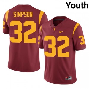 Cardinal O.J. Simpson #32 USC Trojans Jersey | Youth High School Football Moisture Wicking Embroidery 26600978