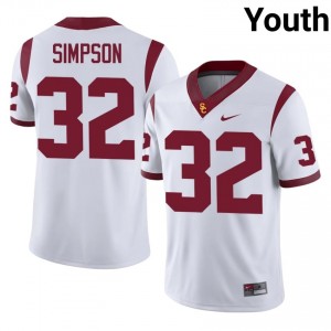 Durable O.J. Simpson #32 Trojans White Jersey | Youth University Football Stitched Fan Gear 60519273
