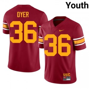 #36 Peyton Dyer Trojans Cardinal Alternate Jersey | Elite Swen Youth Player Football Gear 71921912