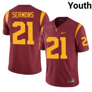 #21 RJ Sermons Trojans Cardinal Jersey | Classic Embroidery Youth Player Football Gear 56927117