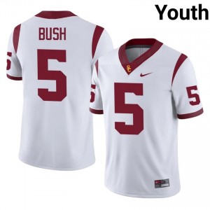 Officially Licensed Reggie Bush #5 Trojans White Jersey | Youth University Football Stitched Fan Gear 94293416