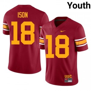 Cardinal Romero Ison #18 USC Trojans Alternate Jersey | Youth High School Football Fresh Swen 45234366