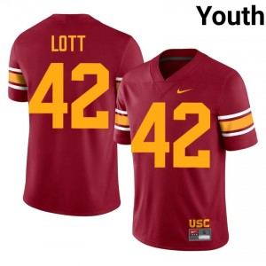 Elite Thread Ronnie Lott #42 Trojans Cardinal Alternate Jersey | Youth University Football Stitch Fan Gear 77551560