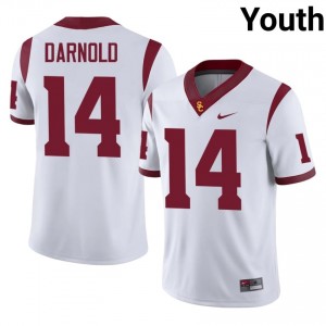 #14 Sam Darnold Trojans White Jersey | Authentic Stitched Youth Player Football Gear 81265688