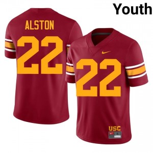 Cardinal Shahn Alston #22 USC Trojans Alternate Jersey | Youth High School Football Licensed Stitch 89600250