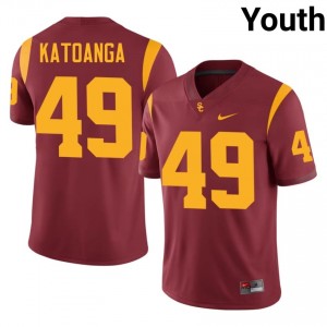 USC Simote Katoanga #49 Cardinal Jersey | Essential Embroidery NCAA Football Youth Apparel 53280349