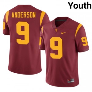 #9 Terrell Anderson Trojans Cardinal Jersey | Elite Embroidery Youth Player Football Gear 53977356