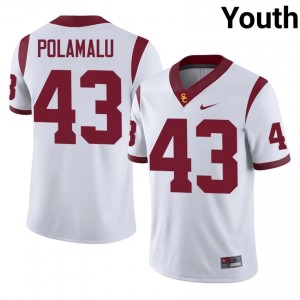 USC Troy Polamalu #43 White Jersey | Premium Stitched NCAA Football Youth Apparel 66883221